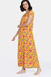Zivame Blotched Bloom Woven Full Length Nightdress - Solar Power — thumbnail 2
